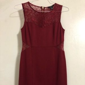 Forever 21 Lace Inset Dress burgundy